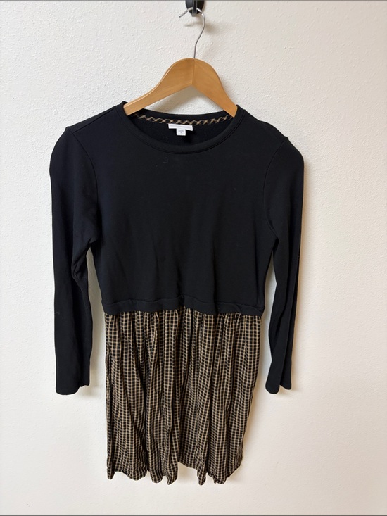 J. Jill Dresses & Skirts - J.Jill Black Long Sleeve Top with Brown Plaid Skirt Dress women’s size S